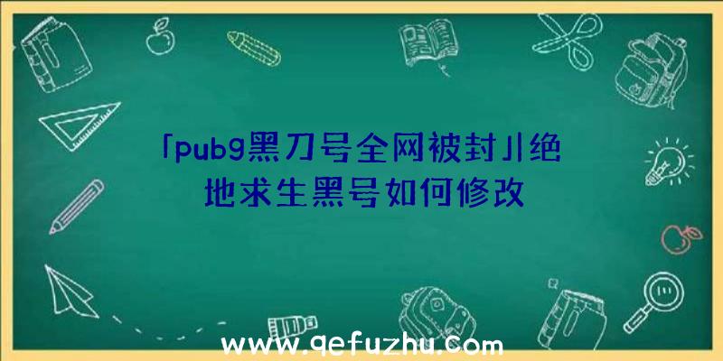 「pubg黑刀号全网被封」|绝地求生黑号如何修改